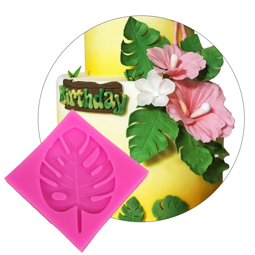 3D Дерево формы в виде листьев Сахар ремесло силиконовая форма помадка