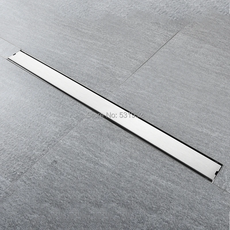 

High Quality 80CM SUS304 Stainless Steel Floor Drain Tile Insert Rectangular Anti-Odor Shower Floor Drain Gate Drain