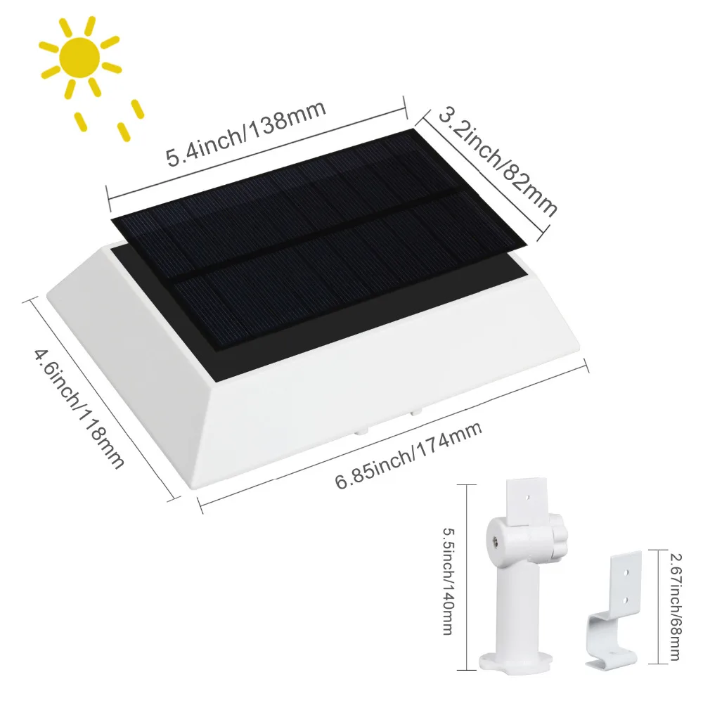 T SUNRISE 30 СВЕТОДИОДНЫЙ Уличный настенный светильник 3000 K/6000 K светодиодный фасадное освещение на солнечных батареях PIR солнечный датчик движения лампа водонепроницаемый IP44 уличный светильник