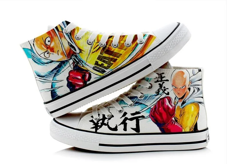 

Anime Cos ONE PUNCH-MAN Shoes Saitama Casual 3D plimsolls canvas shoes rope soled shoes