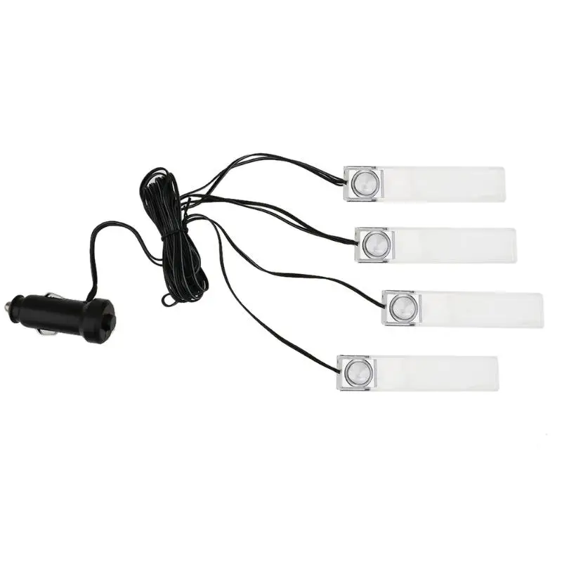 4 шт. в 1 Светодиодные Автомобильные стильные атмосферные огни синие
