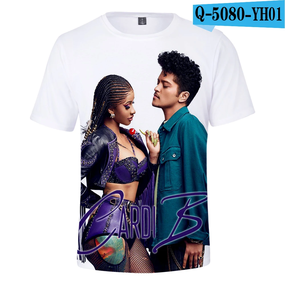18 LUCKYFRIDAYF Забавные милые 3d футболки Rapper Cardi B Модные мужские и женские футболки Топы с коротким рукавом 3D футболки толстовки - Цвет: 18