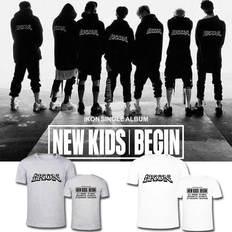 KPOP Корейская мода IKON новый детский альбом для концерта хлопковая Футболка K-POP