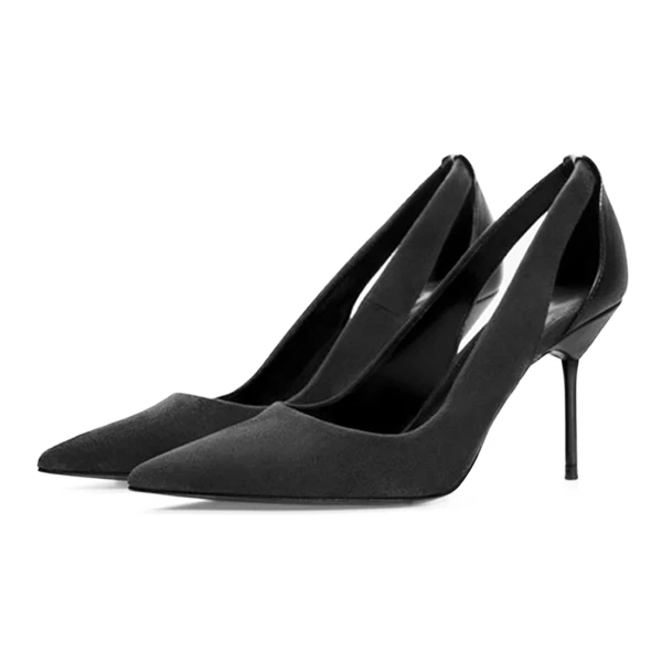 Black Pumps Брендовые женские туфли-лодочки; туфли на высоком каблуке; модельные туфли с острым носком; женские слипоны на тонком каблуке; сезон весна-осень; женская обувь для вечеринок размера плюс - Цвет: Black Pumps