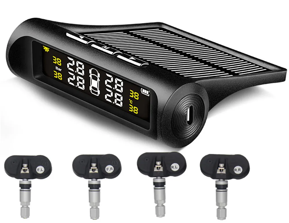 Универсальный TPMS беспроводной Встроенный датчик давления в шинах Система сигнализации Солнечный USB монитор давления в шинах на транспортном средстве TY01A