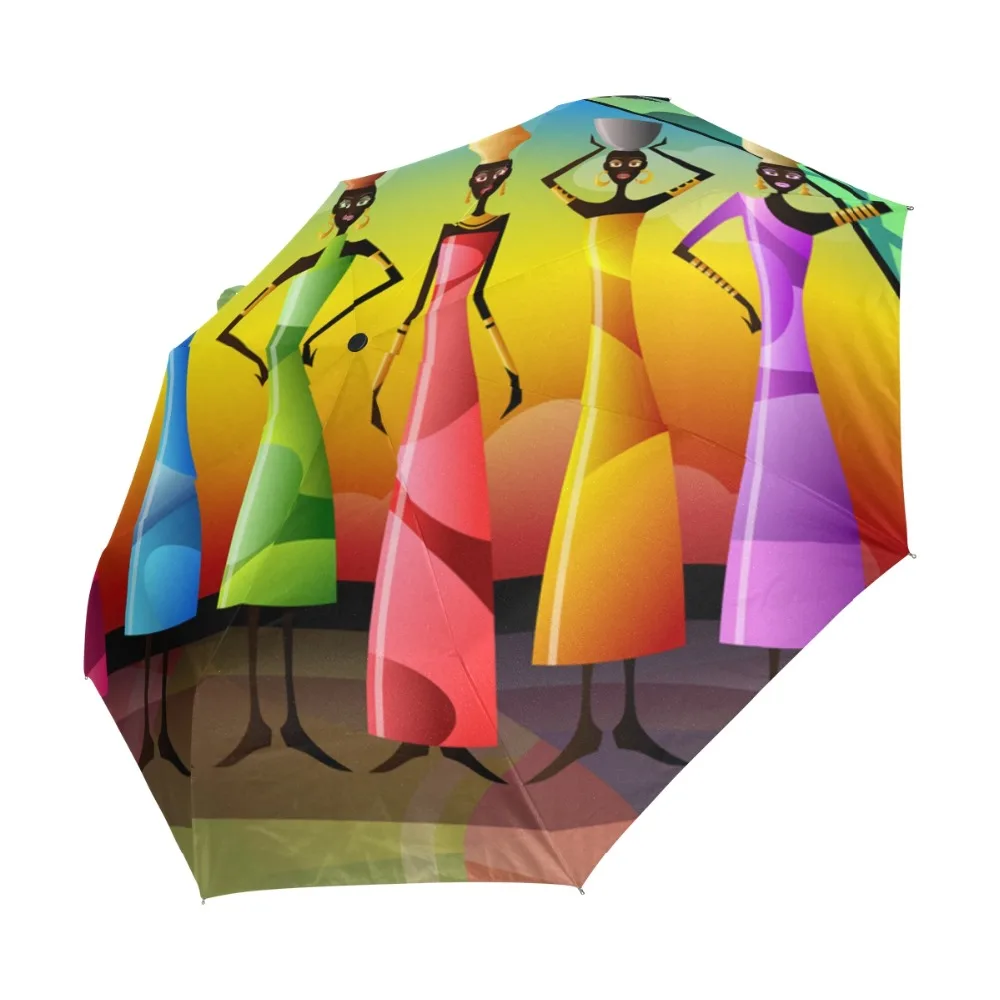 Женский Зонт от дождя полностью автоматический складной фарфоровый с защитой УФ