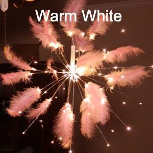Warm White LED Диско светильник фейерверк светодиодный вечерние светильник s для дома/вечерние/Свадебный декор белый/красочный светильник s пульт дистанционного управления батарея/USB питание - Цвет: Warm White LED