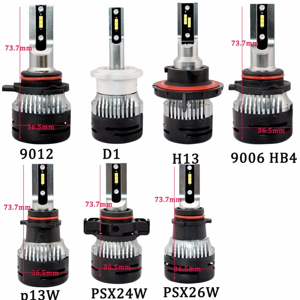 

2Pcs 6000Lm 72W Car Lights Bulbs LED H4 H7 9003 HB2 H11 LED H1 H3 H8 H9 D1 9005 9006 H13 9004 9007 Auto Truck Headlights 11-30V