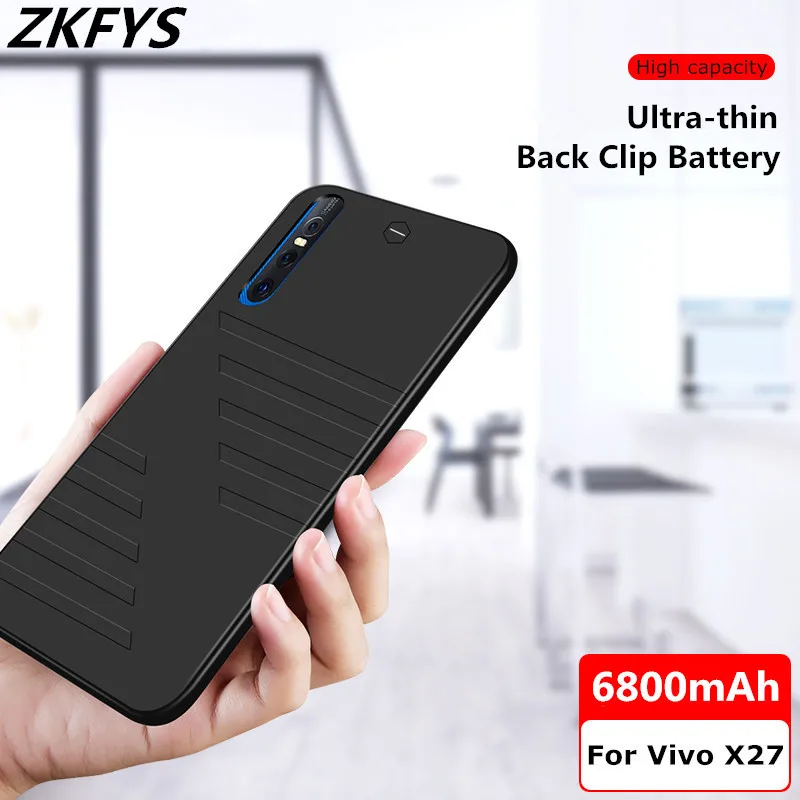 Чехол ZKFYS для заряда аккумуляторов VIVO X27 чехол аккумулятора 6800 мАч портативный