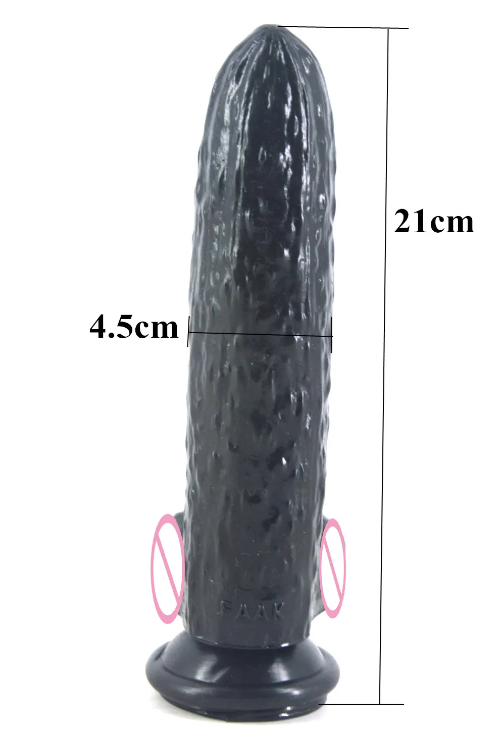 FAAK Огуречный фаллоимитатор с присоской черный искусственный пенис|dildo with suction