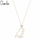 Чандлер 2017 в винтажном стиле, золотого цвета, с покрытием из динозавр Dino ожерелье 