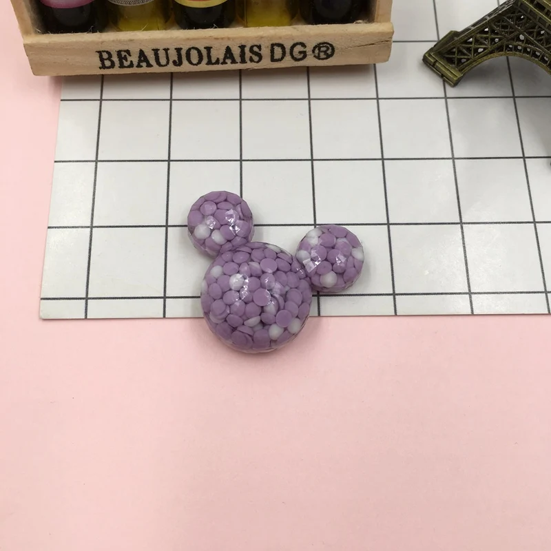 purple mickey Смола милые очаровательные сердца, кавайные звезды, Смола Flatback Кабошон для волос Лук центр, скрапбукинг, DIY - Цвет: purple mickey