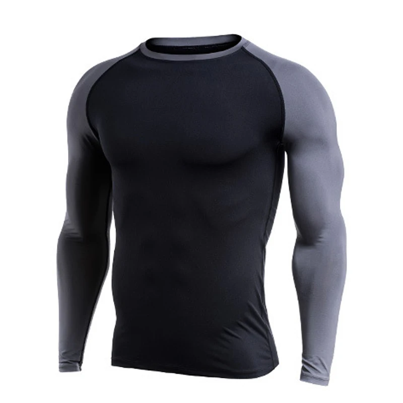 Мужская спортивная футболка для бега быстросохнущая с длинным рукавом фитнеса