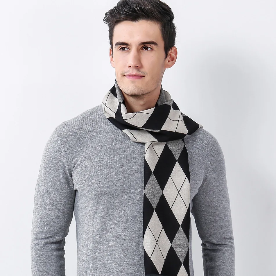DANKEYISI New Winter Scarf For Men Tartan Long Blanket Basic Shawls Warm Bandana Autumn Wrap |