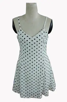 High quality Sexy Women Summer Strap Sleeveless Polka Dot Evening Club Casual Mini Dress | Женская одежда