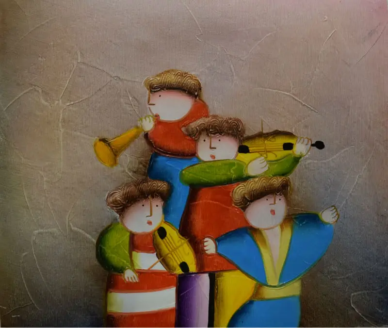 100% ручная роспись мультфильм картина маслом на холсте современный мультяшный