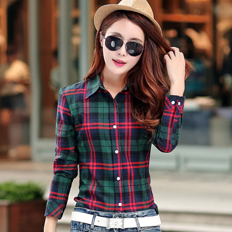 Новинка осени 2018 клетчатая рубашка для женщин Blusas Femininas тонкая модная женская