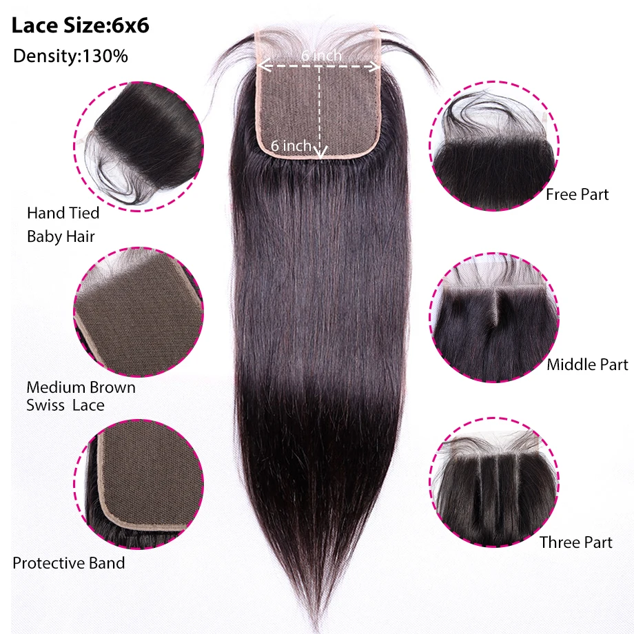 Бразильские пучки волос плетение с закрытием 4 шт Remy человеческих расширение