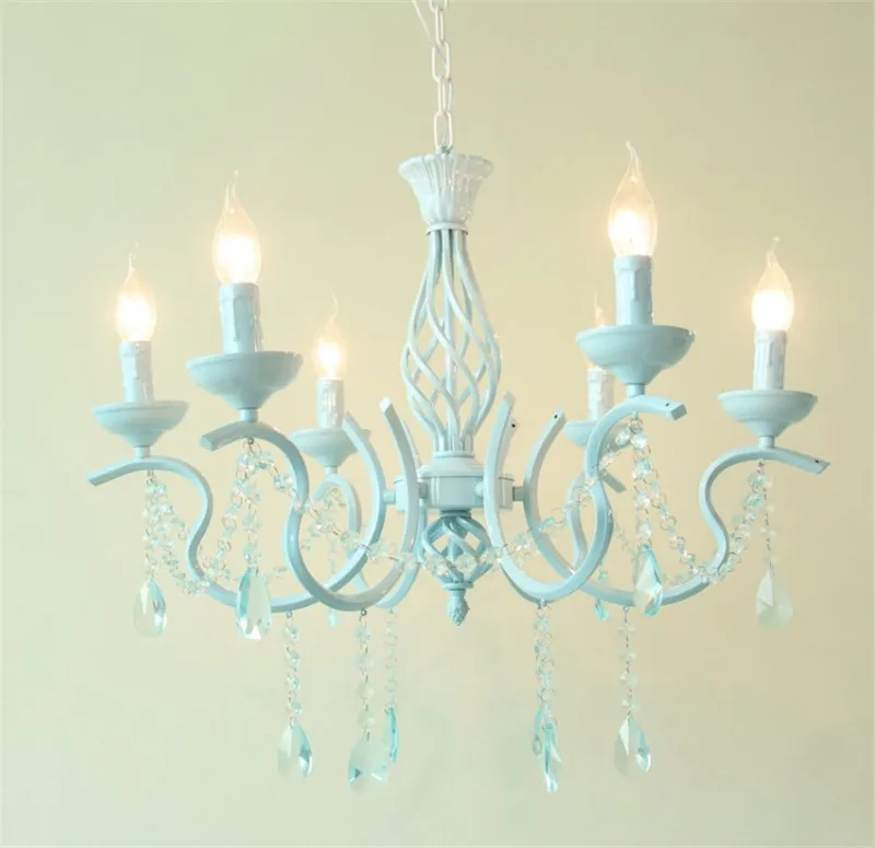 Европейский пасторальный классический Железный Хрустальный подвесной