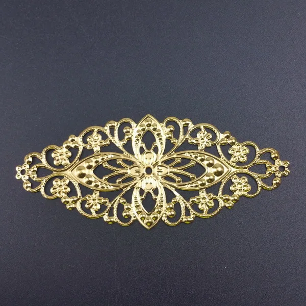 gold 35x80mm 20pcs 10-20 шт./партия ложечки металлические филигранные цветы срез амулеты База Установка ювелирных изделий DIY компоненты - Цвет: gold 35x80mm 20pcs