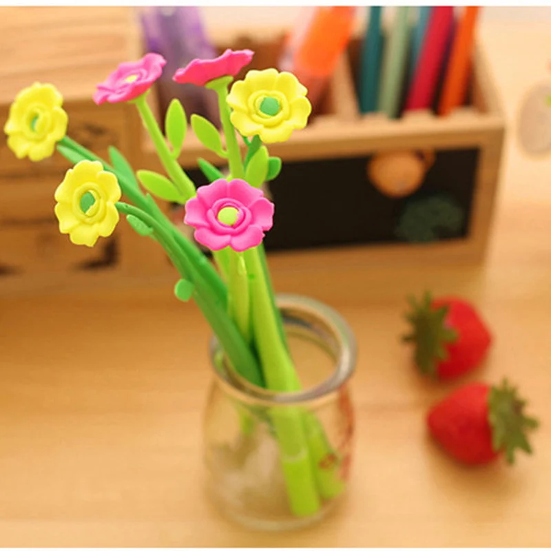 Кавайная Цветочная гелевая ручка новинка канцелярский материал школьные