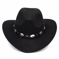 mistdawn womem men wool blend western cowboy hat wide brim cowgirl jazz sombrero cap leather band