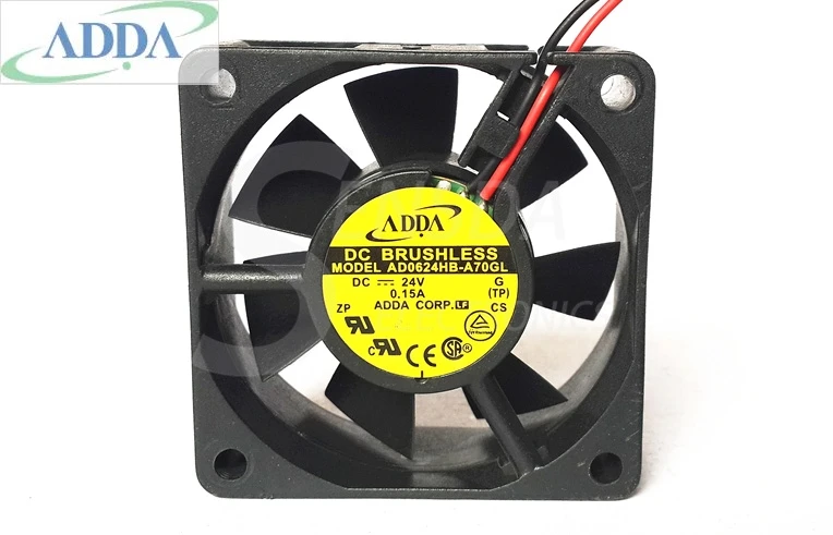 Оригинальный Для ADDA AD0624HB-A70GL DC12V 0.15A серверный квадратный корпус процессор компьютер осевой вентилятор охлаждения 60x60x25 мм 2-провод