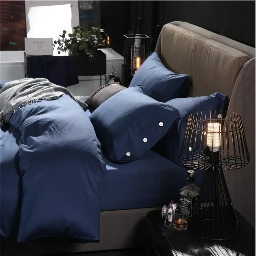 Однотонный домашний текстиль комплекты постельного белья хлопковый фиолетовый