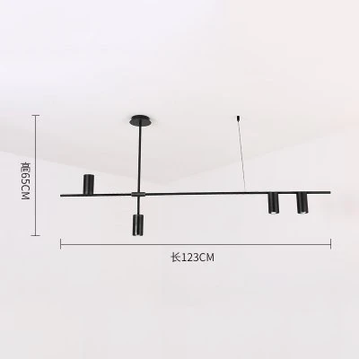 Scandinavian Post-modern LED Ceiling Chandeliers Lighting Creative Designer Hanging Lamp Dining Room Living Room Coffee Lustre - Цвет абажура: Black 4Heads