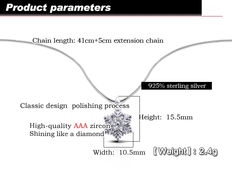 Новинка подвеска в виде снежинки ожерелье 100% Стерлинговое Серебро 925 пробы для