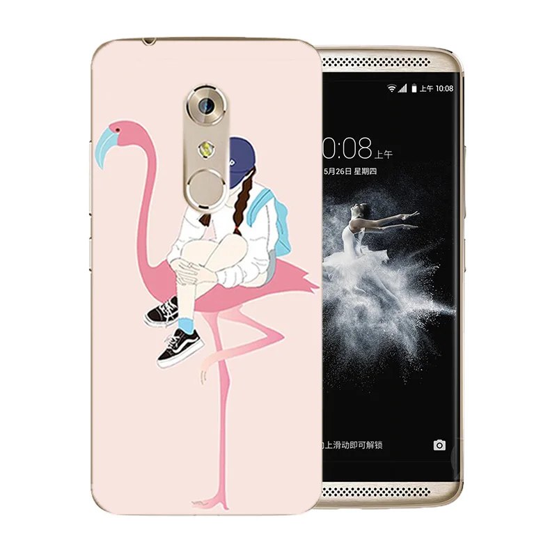 For ZTE Axon 7 A2017 Phone Cases Soft Silicone Flamingos Pattern 5.5 inch Back Cover UltraThin TPU for Protector Coque |