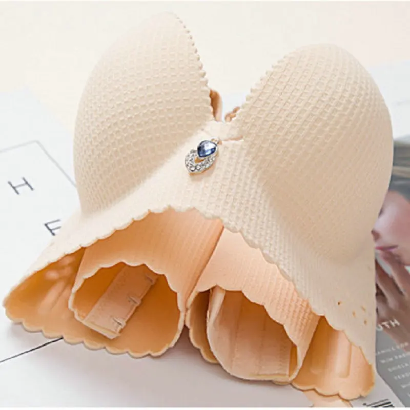 Бюстгальтер массажный в клетку бесшовное нижнее белье без дыхания с вырезами