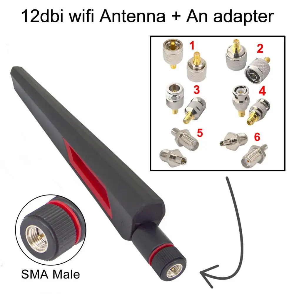 Двухдиапазонная Wi Fi антенна 1 комплект 12 дБи 2 4 ГГц 5 8 ГБ SMA Male Booster + female для ts9 CRC9 N F