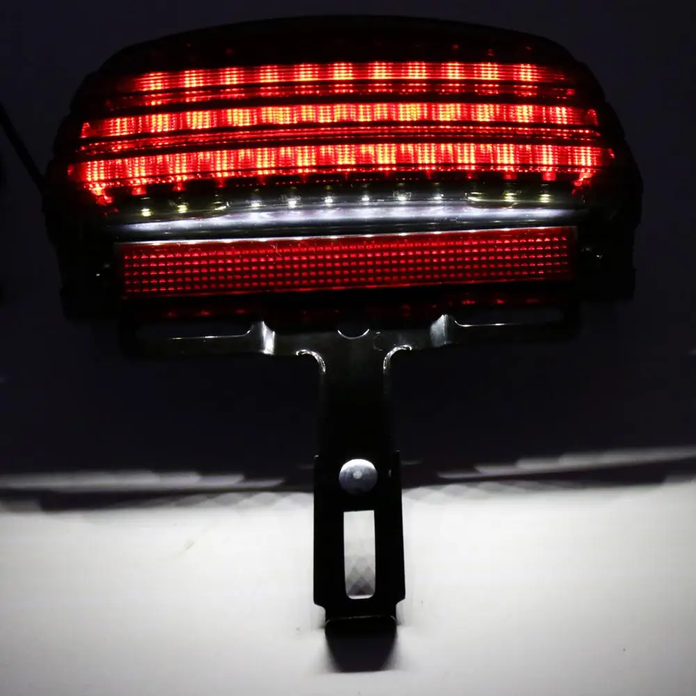 Motorcycle Smoke Tri-Bar Rear Fender Brake Tail LED Lamp Lighting bracket mount Fit For Harley Dyna FXDF Fat Bob 2008-2017 | Автомобили и