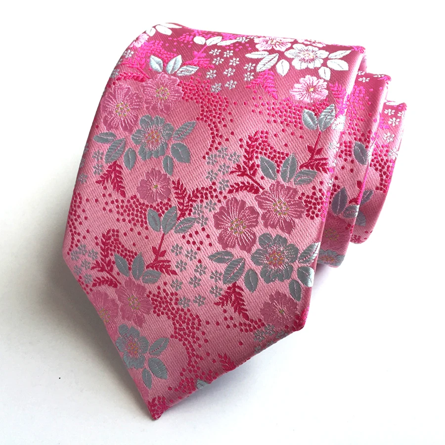 Pink Color Luxury Fashion Men Floral Ties Unique Woven Necktie Gravata for Wedding Party | Аксессуары для одежды