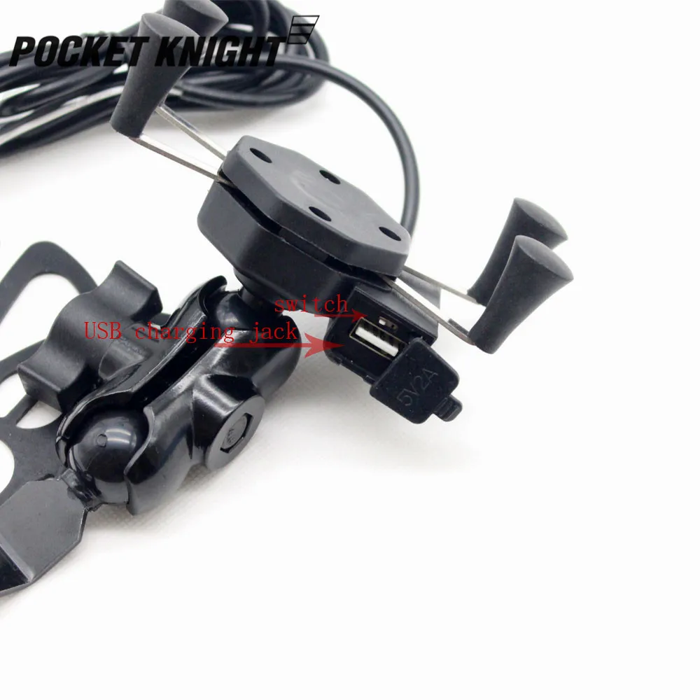 

Motorcycle Accessories Rearview Mirror X-Grip 3.5-6Inch Phone Holder with USBCharger forkawasaki yamaha honda harley Motorcycle
