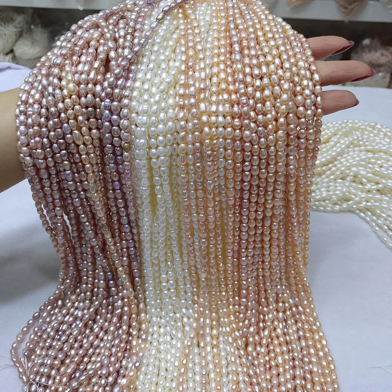 Natural Freshwater Pearl Beads High Quality 38cm Punch Loose Beads for DIY Women Necklace Bracelet Jewelry Making 3 Color