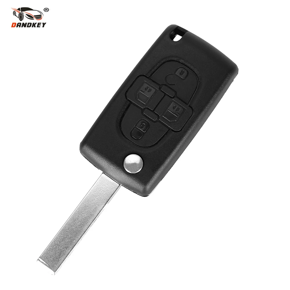 DANDKEY 10p CE523 4 Buttons Flip Floding Remote Car Key Fob Case Shell For Peugeot 1007 Citroen C8 Uncut Blade | Автомобили и