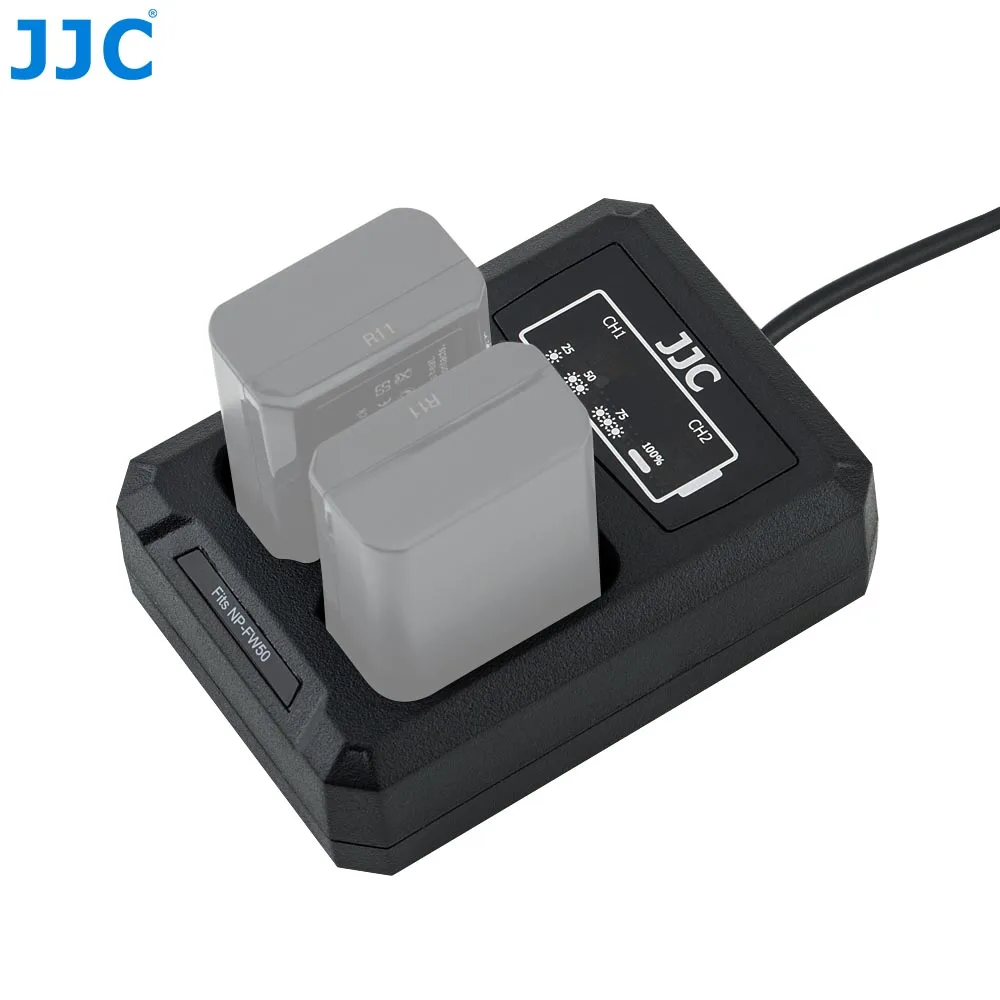 JJC USB двойной Батарея путешествия Зарядное устройство для sony NP-FW50 A6400 A7 A7S A7R A7II A7SII A7RII A6500 A6300 A6000 заменяет BC-VW1 BC-TRW