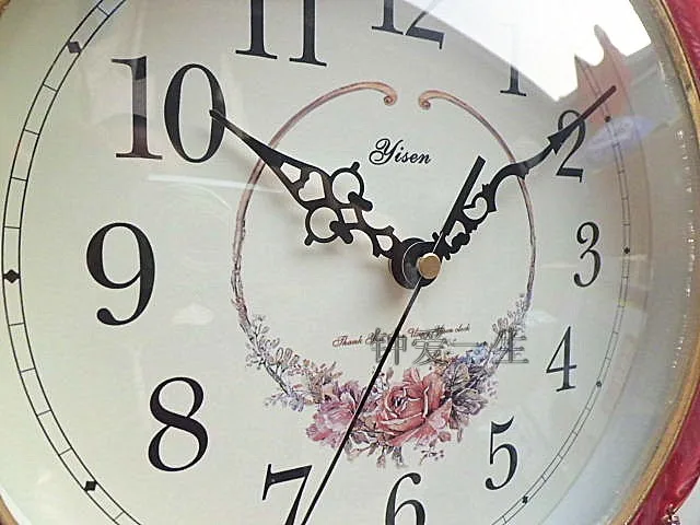 Free shipping living room wall clock mute watch European pastoral creative quartz wooden bedroom chart | Дом и сад