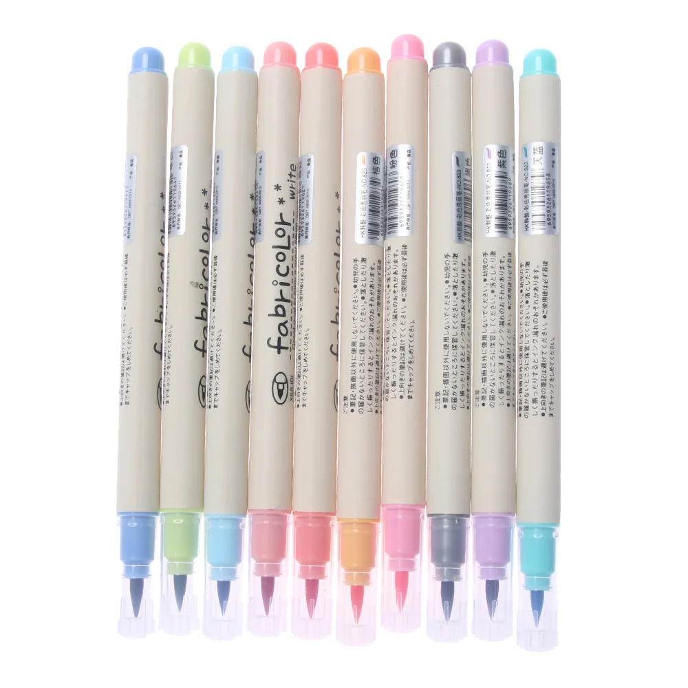 10 шт. изготовлены Цвет записи кисть каллиграфия красками Маркер ручки набор