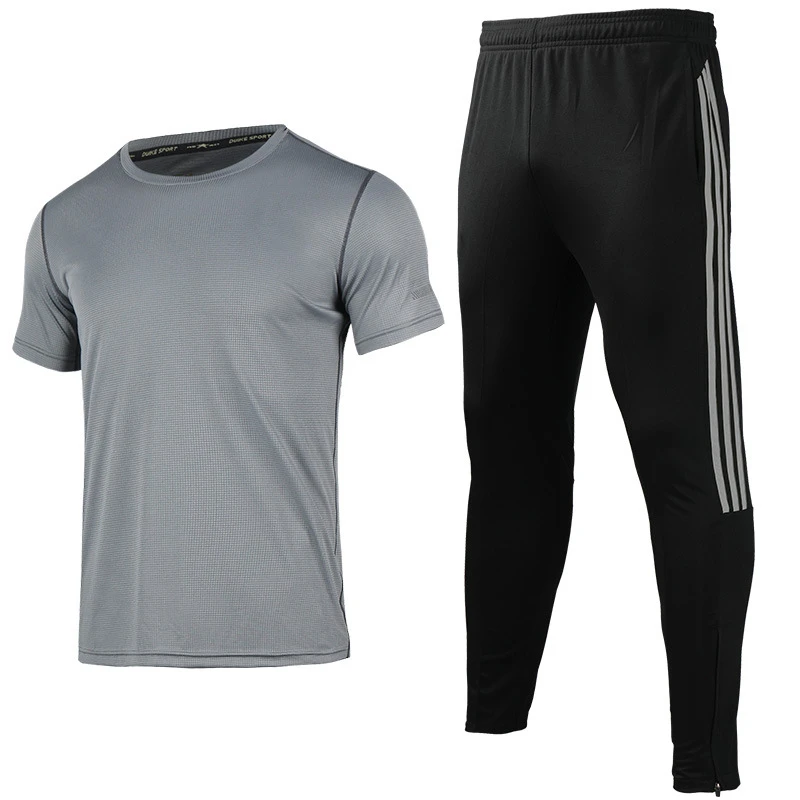 2019 мужские спортивные костюмы Быстросохнущий костюм для бега светоотражающая
