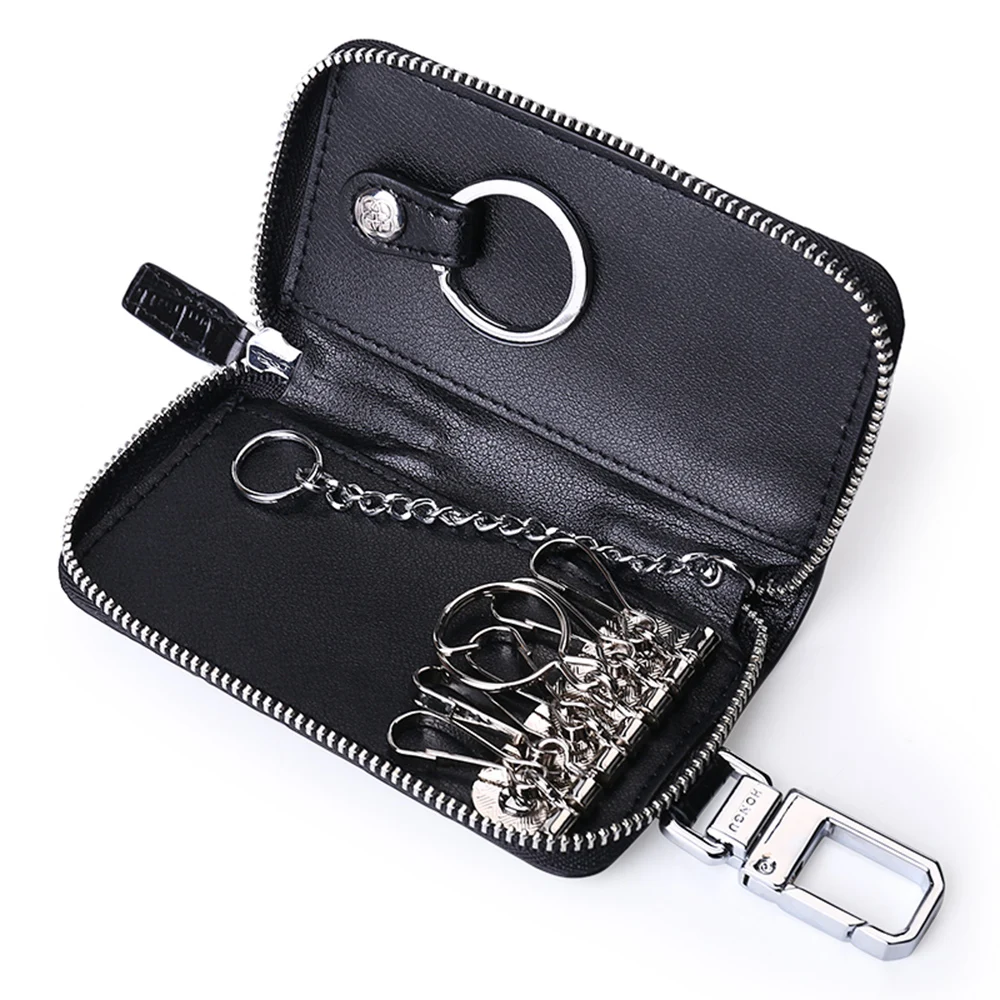 Модный чехол для ключей из натуральной коровьей кожи с карманом на 6 крючков и 1