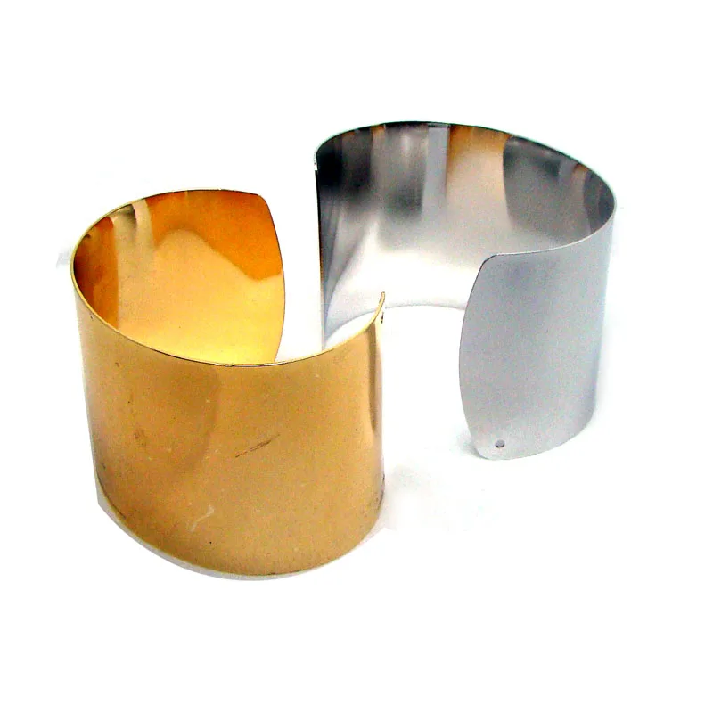 Горячая сталь 50 мм широкий полированный простой браслет на запястье летний