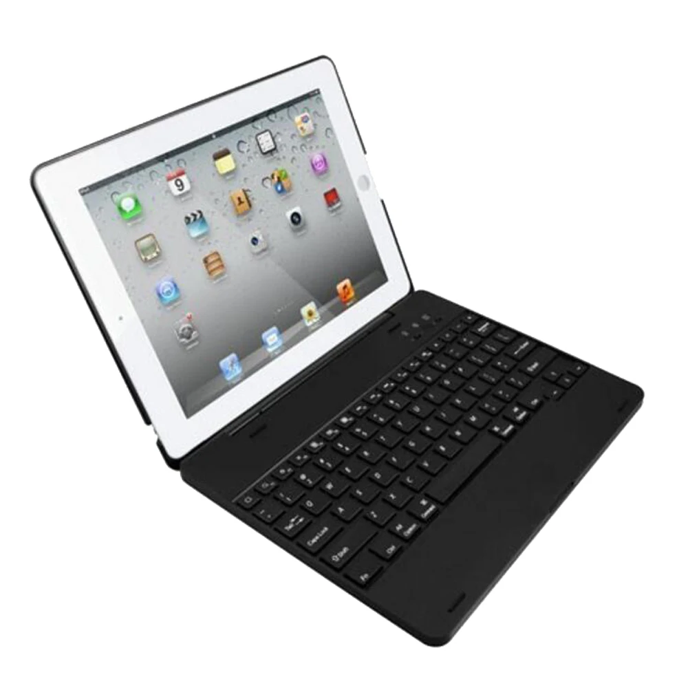 Беспроводная Bluetooth клавиатура для iPad 2/3/4 чехол Защитный Портативный чехол для клавиатуры для iPad 4 3 2 роскошный стенд смарт-чехол - Цвет: black