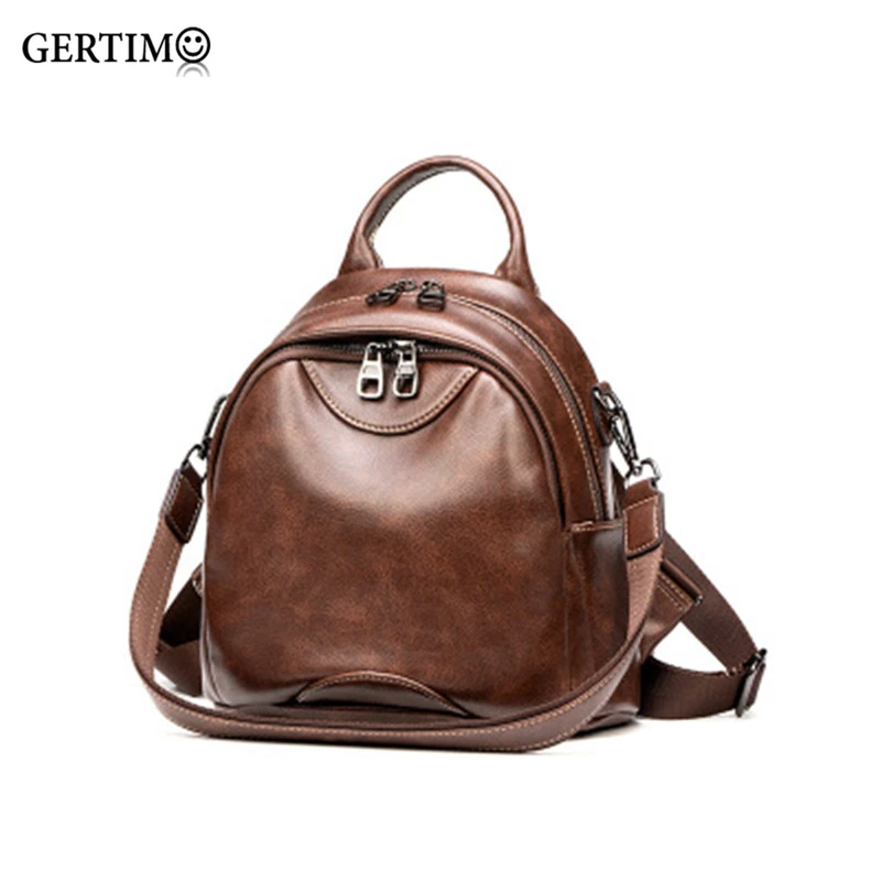 Женские маленькие винтажные рюкзаки из мягкой натуральной кожи женский