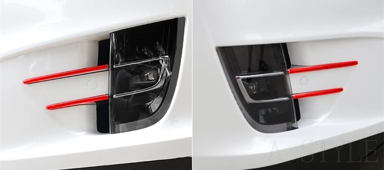 Для TESLA MODELX модель X- 2 шт хром ABS передняя противотуманная фара рамка цветная полоса украшение крышка отделка наружное украшение