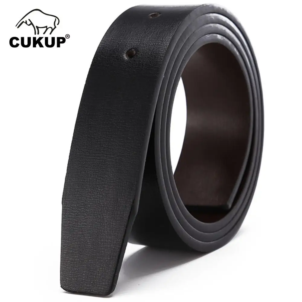 CUKUP Men's Grain Quality 2nd Layer Both Sides Use Genuine Leather Belt Pin & Smooth Style Belts for Men Without Buckle LUCK16