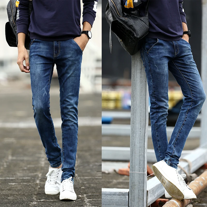 2015 wave of men cultivating new winter men's fashion denim pants feet Korean tidal stretch explosion models size 28-36 | Мужская