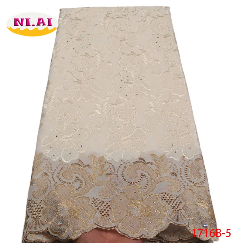 Высокое качество швейцарская вуаль кружева в швейцарском стиле Tissu Dentelle белые нигерийские кружевные ткани африканские платья для женщин NA1716B-1